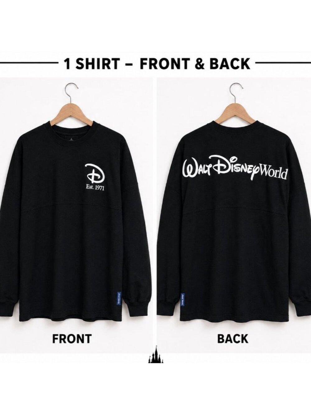 New! Walt Disney World Spirit Jersey Black White Puff Print Women's XXL Shirt